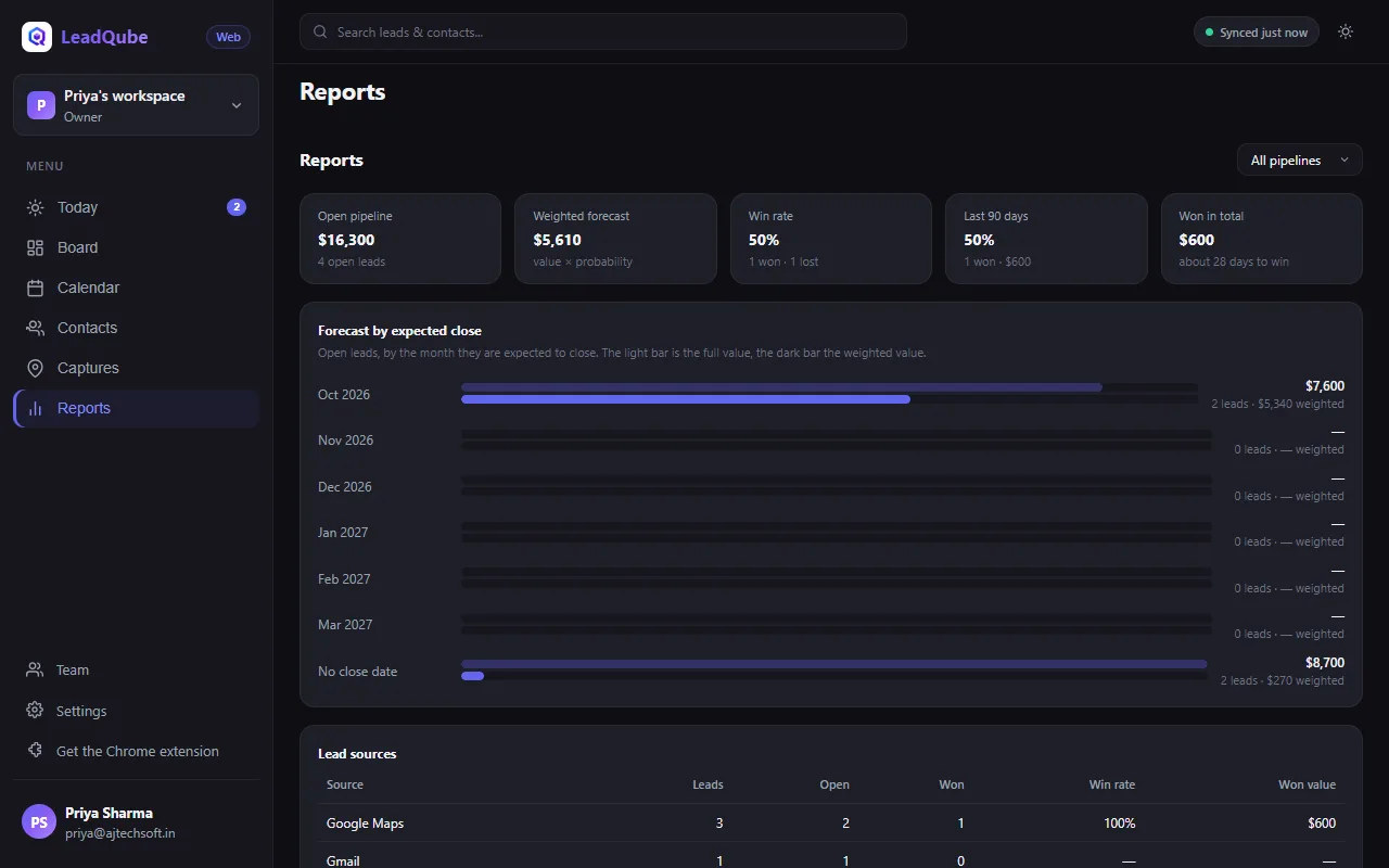 LeadQube Web: Reports